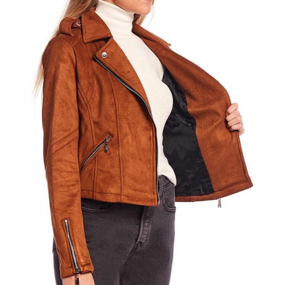❌SOLD Jou Jou Bonded Suede Moto Jacket - Picture 3 of 9